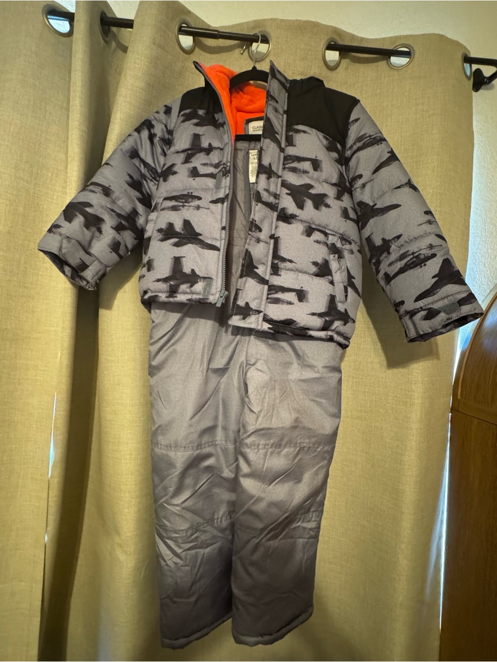 Boys Carter's Gray Snow Jacket and Bibs